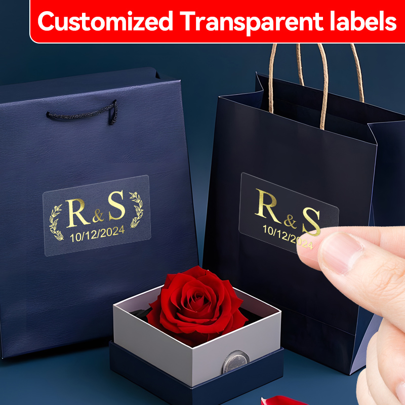 Personalised Candle Label - ‌Personalized Gold Transparent Stickers - Industrial-Grade