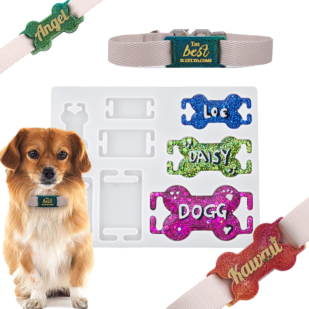 DIY Cat Dog ID Tag Silicone Mo - Name Necklace Custom reseña y precio