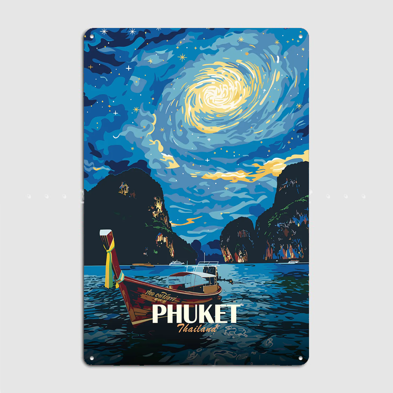 Phuket Thailand Night Sky Boat - Custom Night Sky reseña y precio