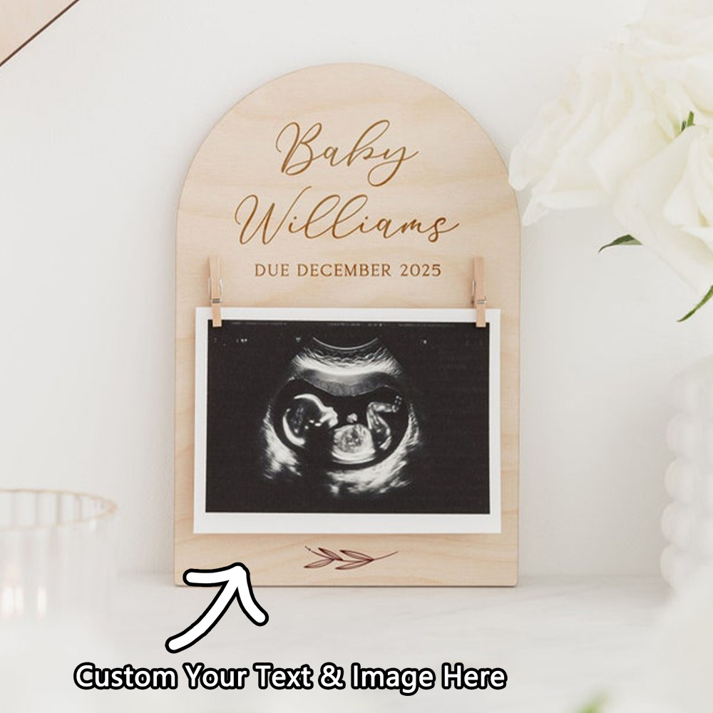 Personalised Pregnancy Announc - Engraved Wood Frame reseña y precio