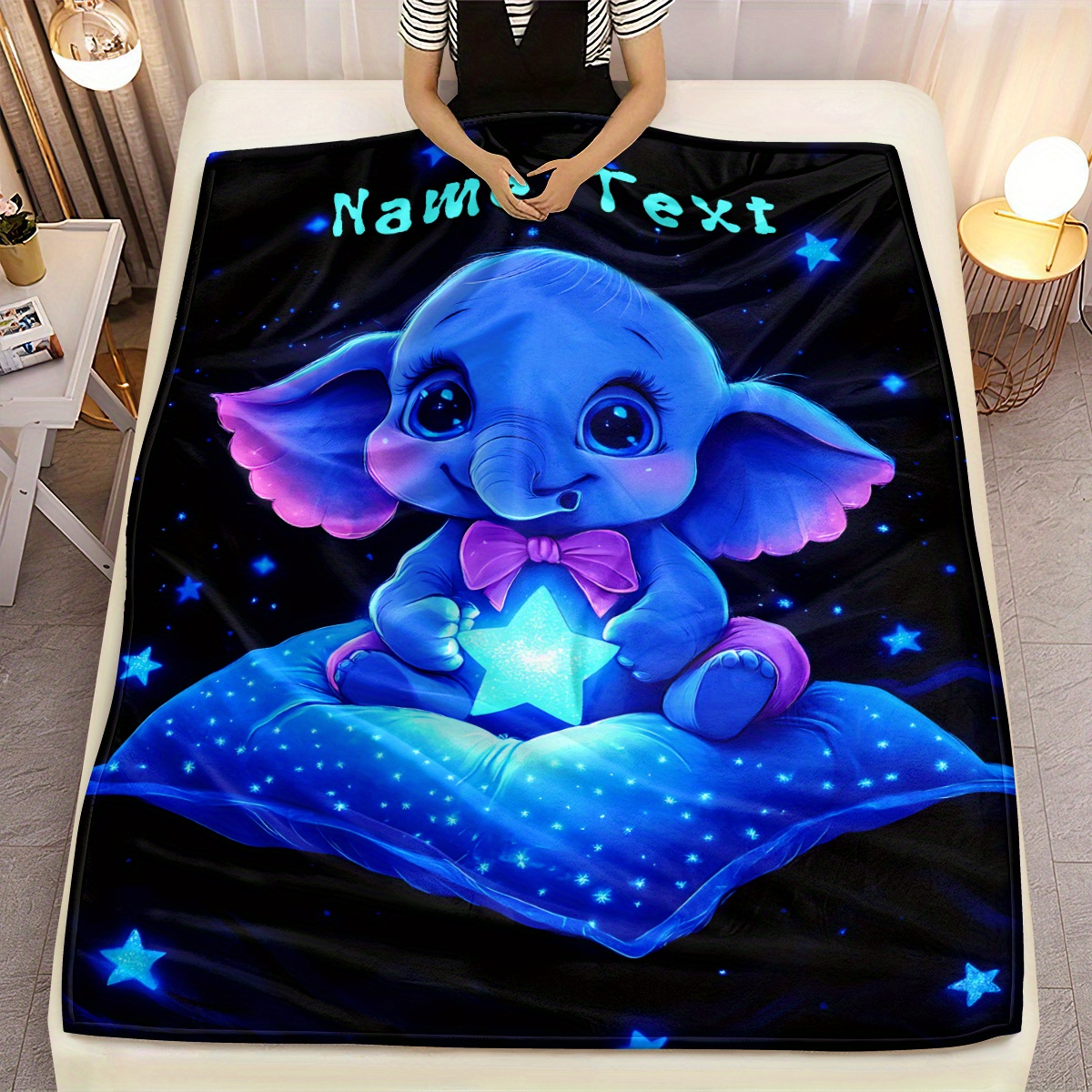 Personalized Cute Blue Elephan - Custom Night Sky reseña y precio