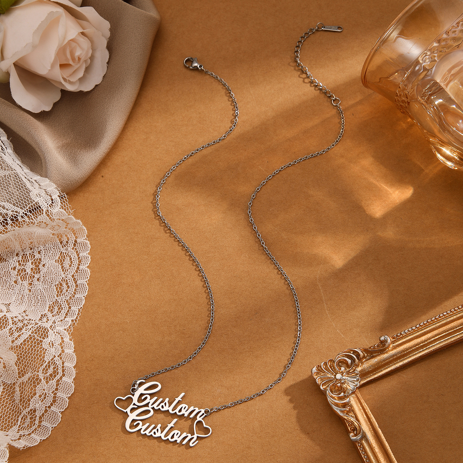1pc Stainless Steel Customized - Name Necklace Custom reseña y precio