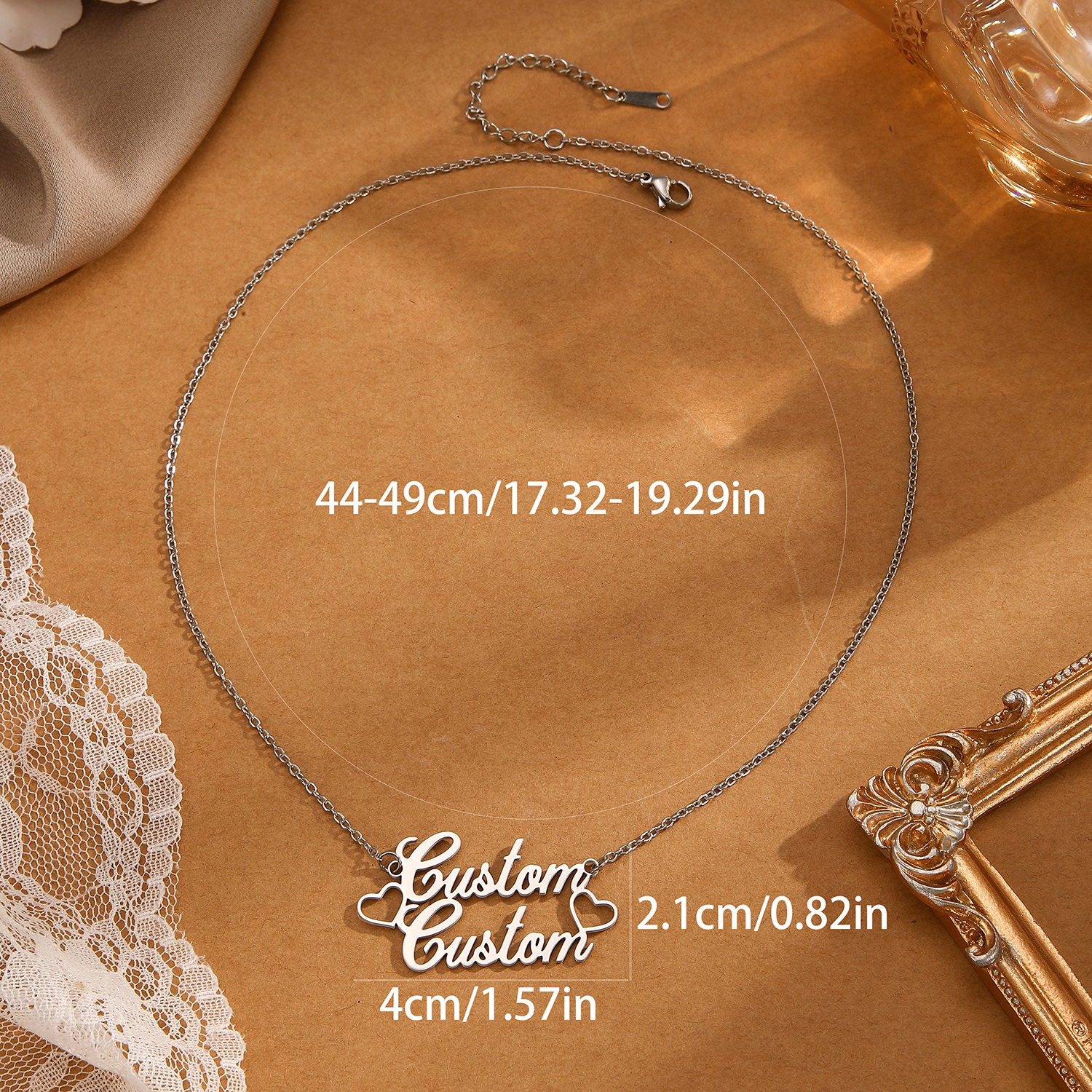 1pc Stainless Steel Customized - Name Necklace Custom reseña y precio