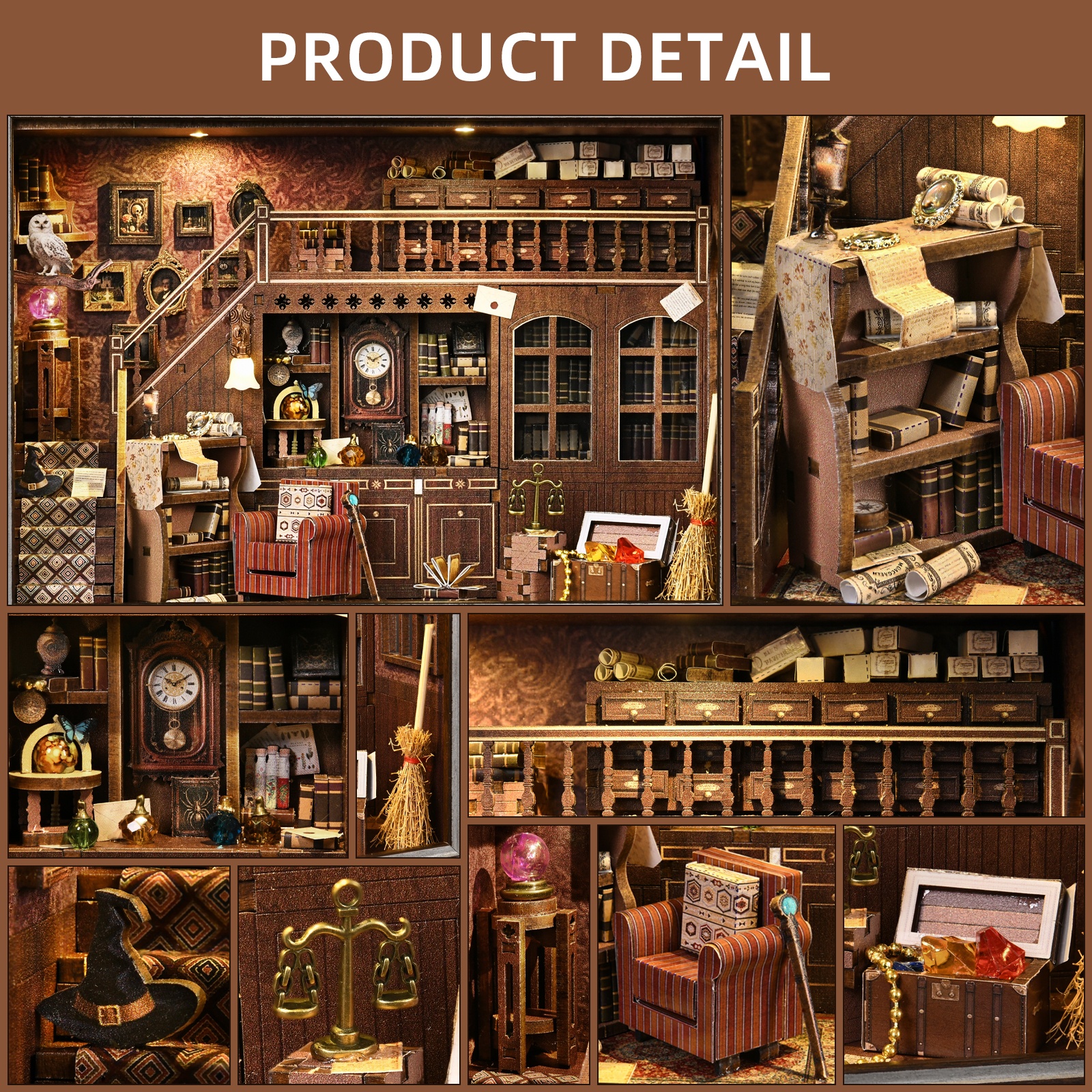 Book Nook Kit Secret Attic DIY - Engraved Wood Frame reseña y precio