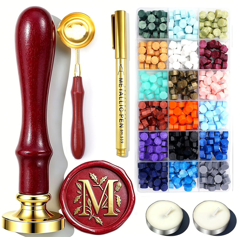 Letter M Wax Seal Stamp Kit wi - Wax Seal Letter Kit reseña y precio