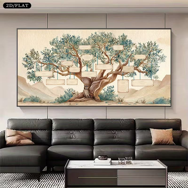 2D Flat, 2D Flat, Large Canvas - Family Tree Print reseña y precio