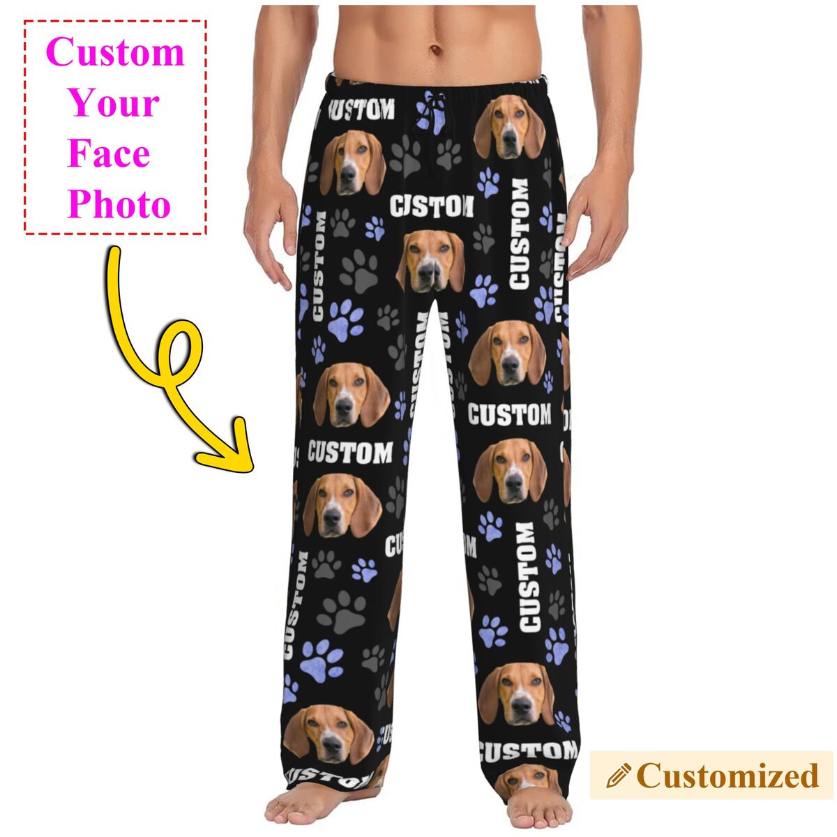 Men Custom Dog Photo Pajama Pa - Pet Portrait Custom reseña y precio