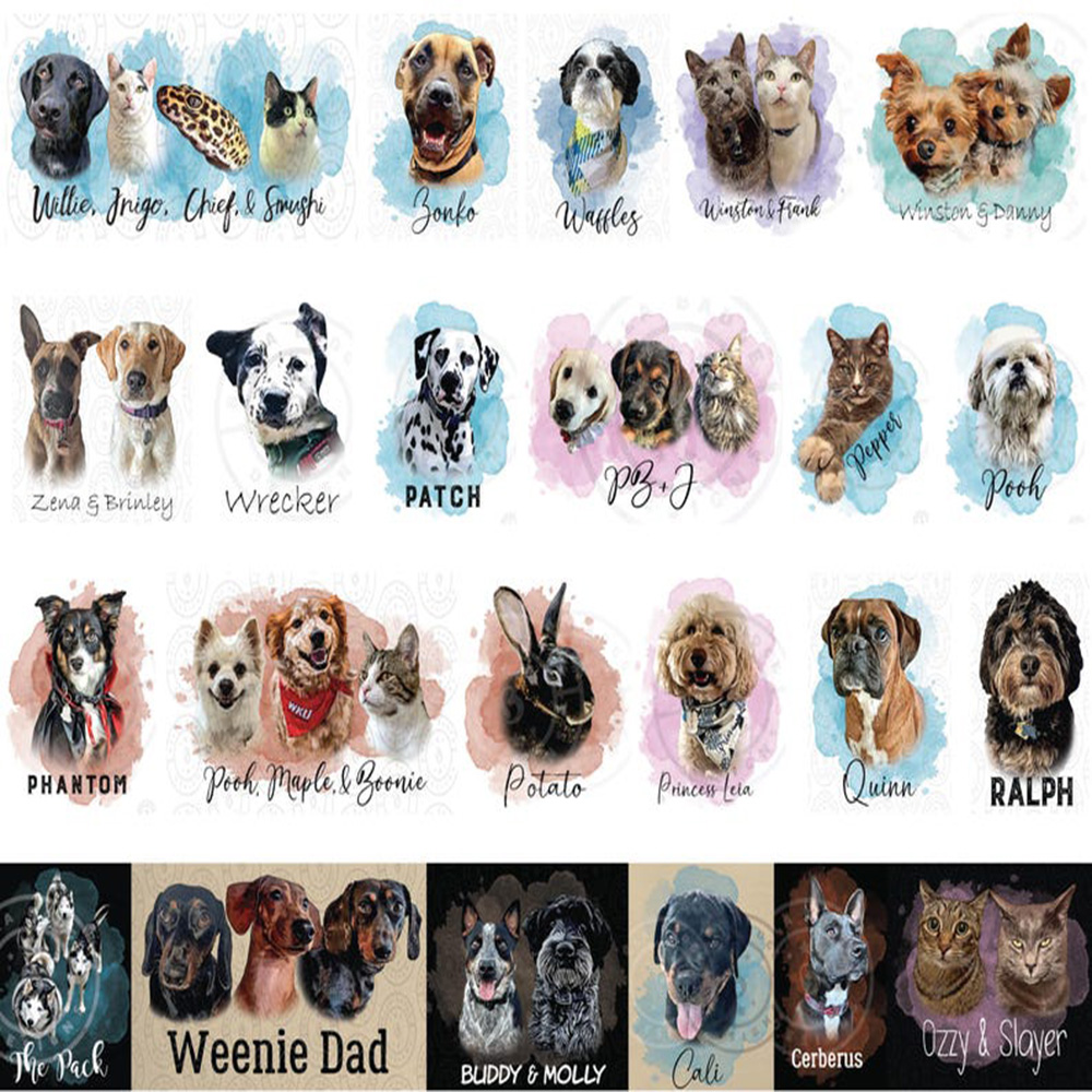 Personalized Custom Pet Portra - Pet Portrait Custom reseña y precio