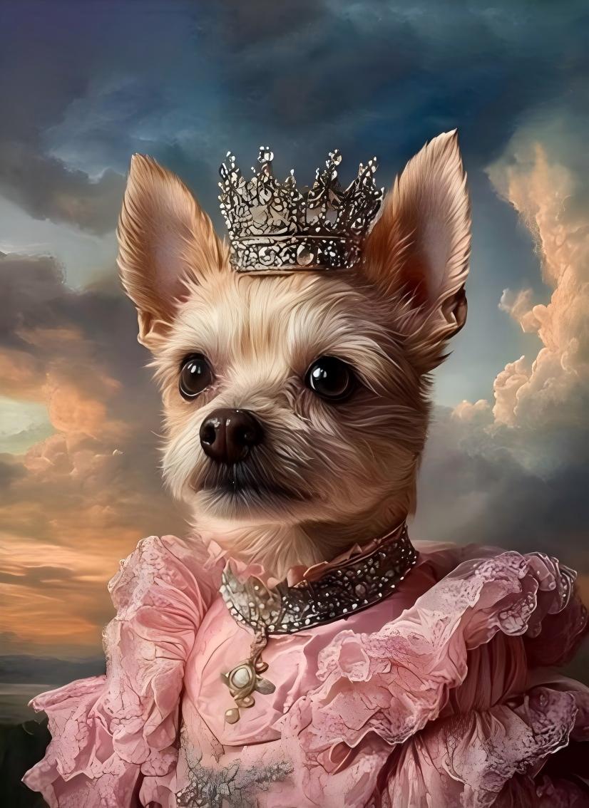 1PC Custom King Queen Dog Cat  - Pet Portrait Custom reseña y precio