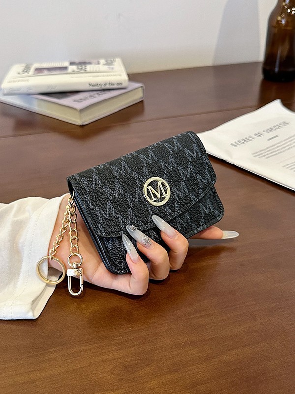 Retro Monogram Print Faux Leat - Monogram Keychain Leather reseña y precio