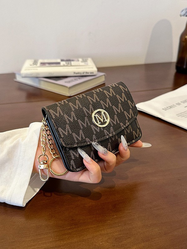 Retro Monogram Print Faux Leat - Monogram Keychain Leather reseña y precio