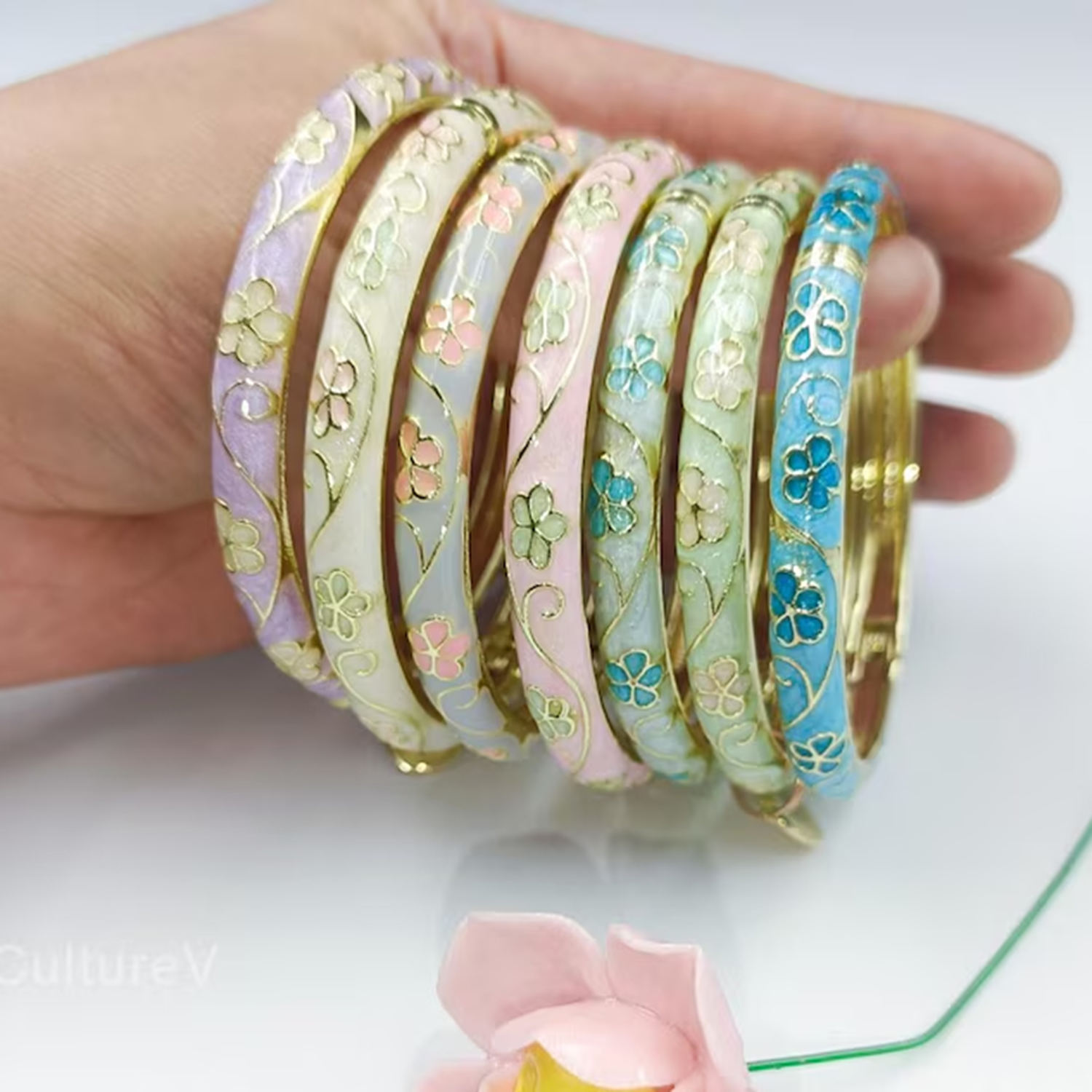 3/5PCS Enamel Cloisonné Bangle - Coordinates Bracelet reseña y precio