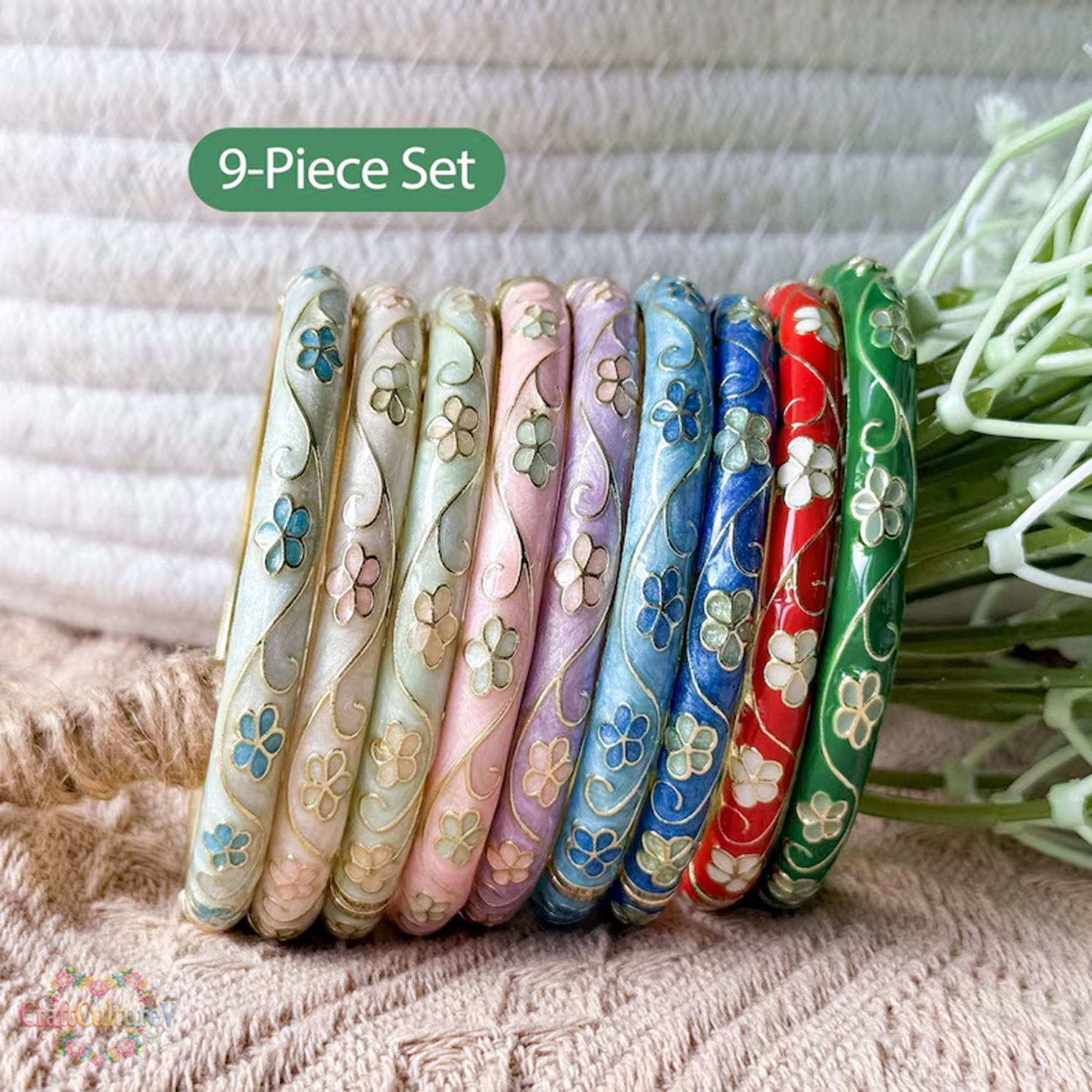 3/5PCS Enamel Cloisonné Bangle - Coordinates Bracelet reseña y precio
