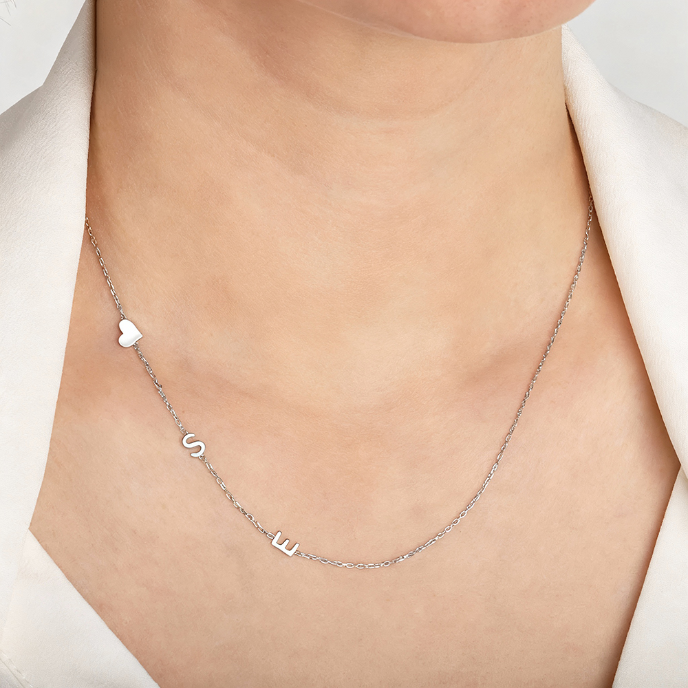 Custom Heart Sideways Letter I - Name Necklace Custom reseña y precio