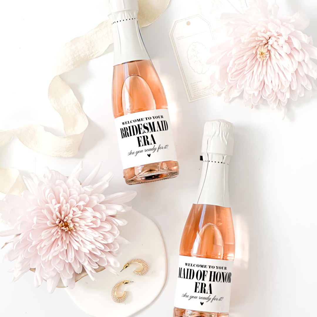 Bridesmaid Era Mini Champagne  - Personalised Candle Label reseña y precio