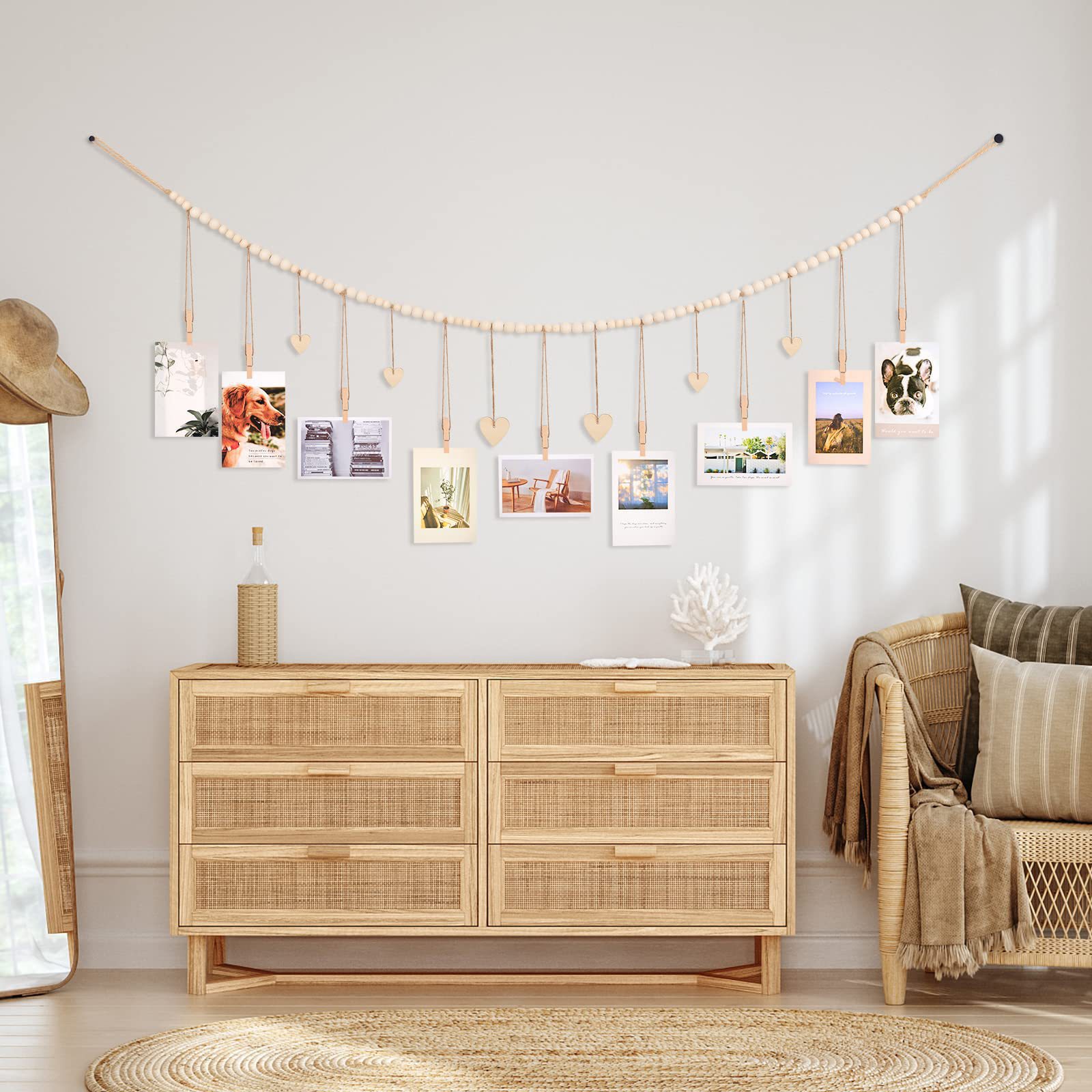 Hanging Photo Display Wall Dec - Engraved Wood Frame reseña y precio