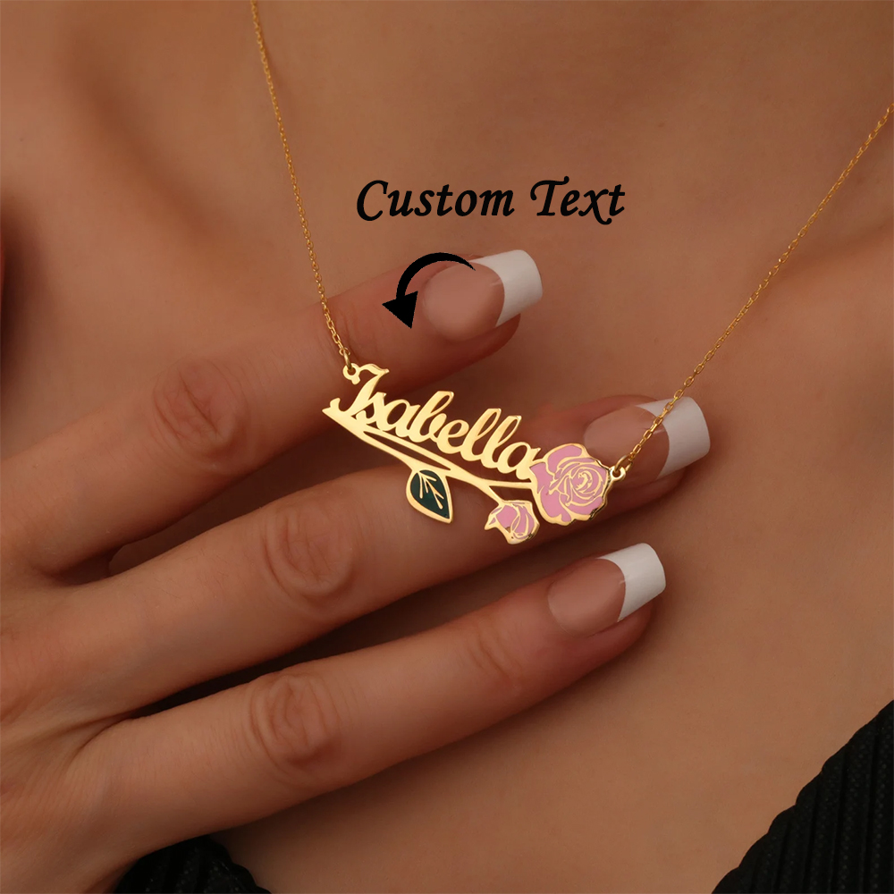 Personalized Colorfuls Birth F - Name Necklace Custom reseña y precio