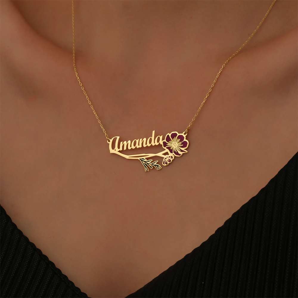 Personalized Colorfuls Birth F - Name Necklace Custom reseña y precio