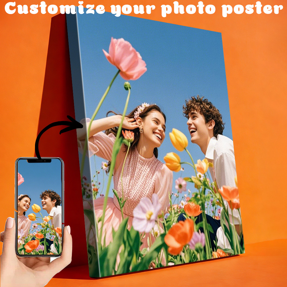 1 customized photo canvas, opt - Engraved Wood Frame reseña y precio