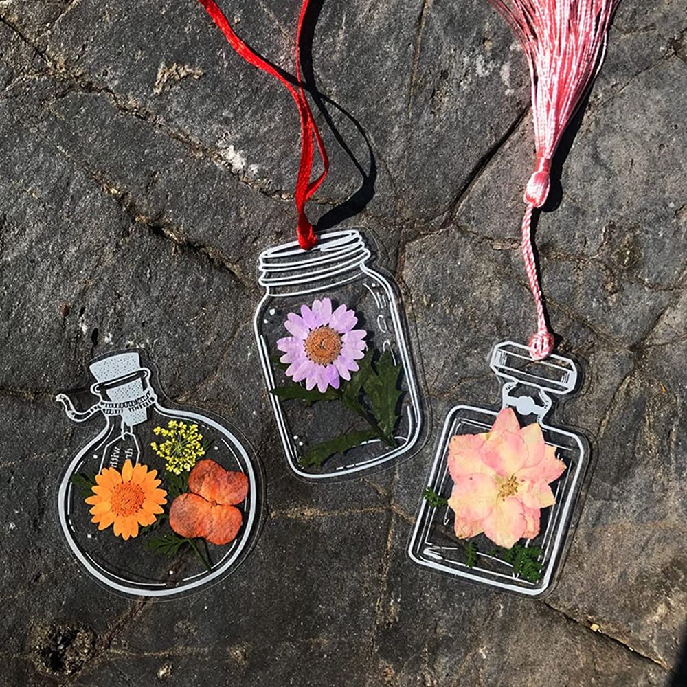 30Pcs Handmade DIY Transparent - Dried Flower Bookmark reseña y precio