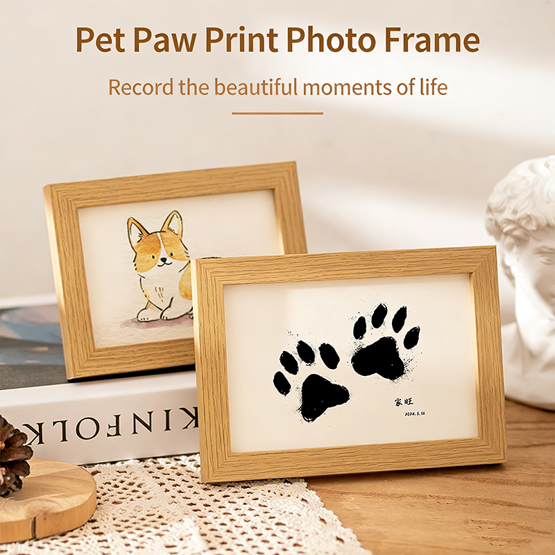 Diy Wooden Baby Pet Paw Print  - Engraved Wood Frame reseña y precio