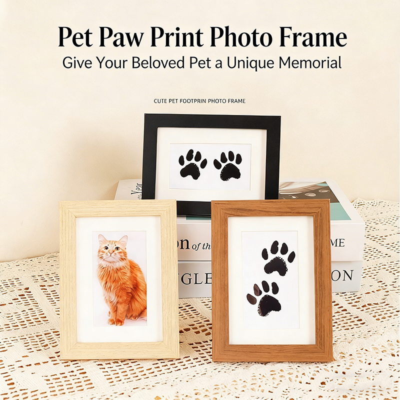 Diy Wooden Baby Pet Paw Print  - Engraved Wood Frame reseña y precio