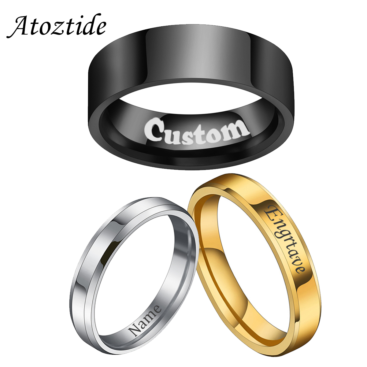 Atoztide 4/6/8mm Personalized  - Initial Ring Custom reseña y precio