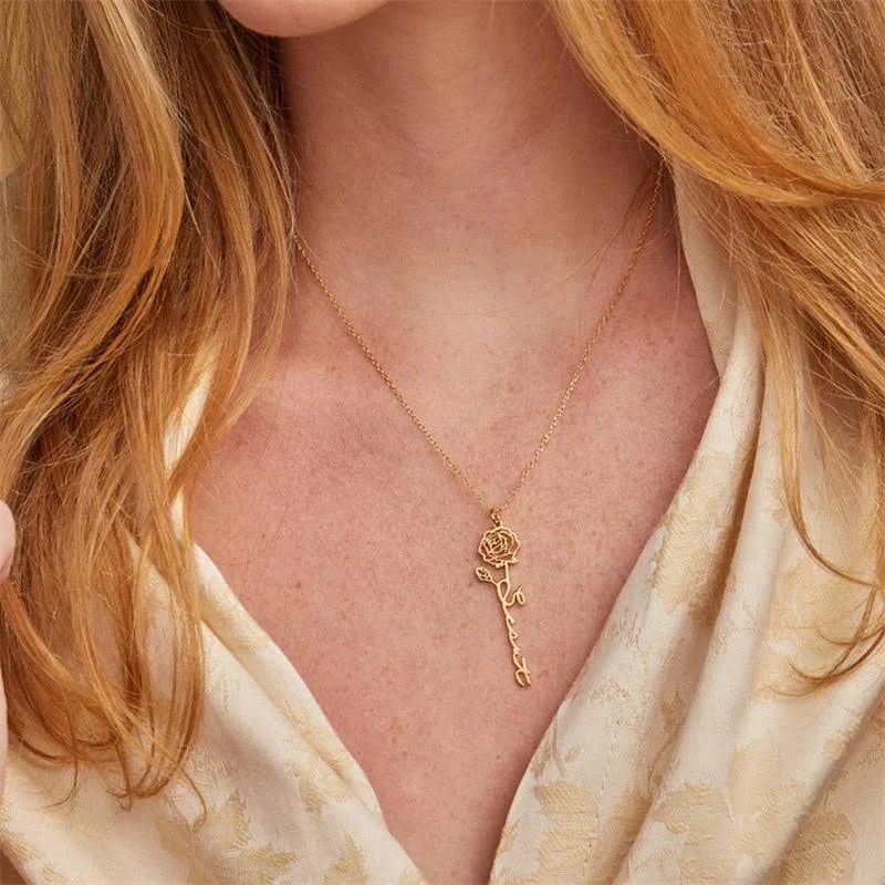 Sipuris Personalized Custom Na - Birth Flower Necklace reseña y precio