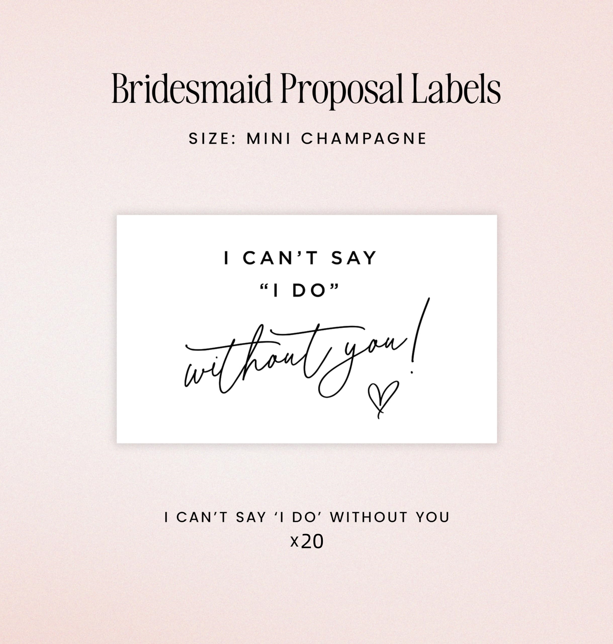 Bridesmaid Proposal Mini Champ - Personalised Candle Label reseña y precio