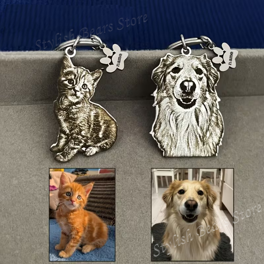 Custom Picture Keyring Pet Nam - Pet Portrait Custom reseña y precio