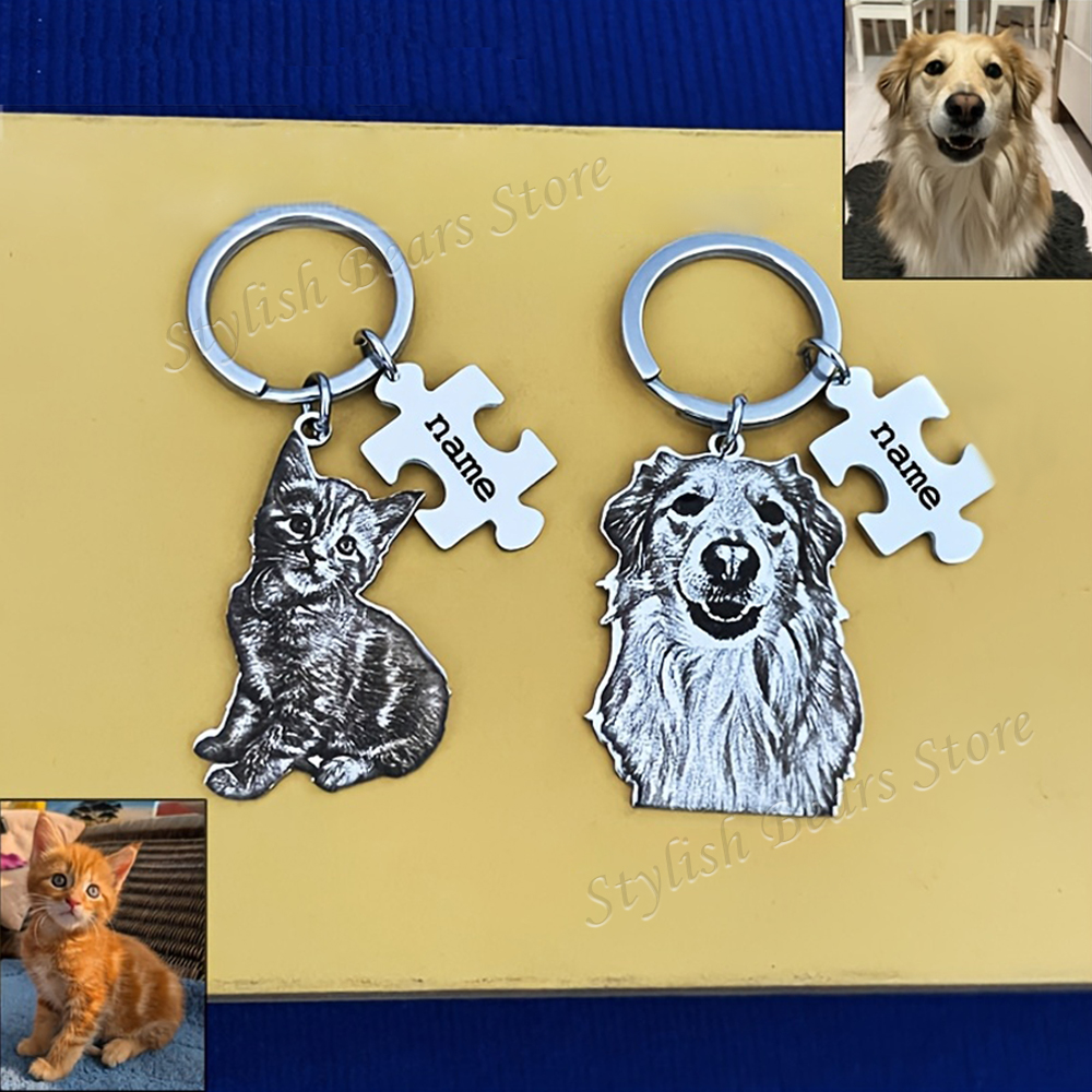 Custom Picture Keyring Pet Nam - Pet Portrait Custom reseña y precio