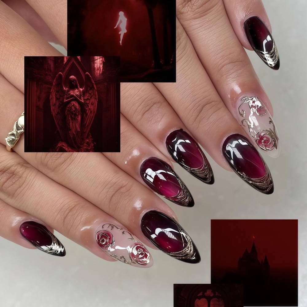 3D fake nails for women girls  - Pressed Flower Art reseña y precio