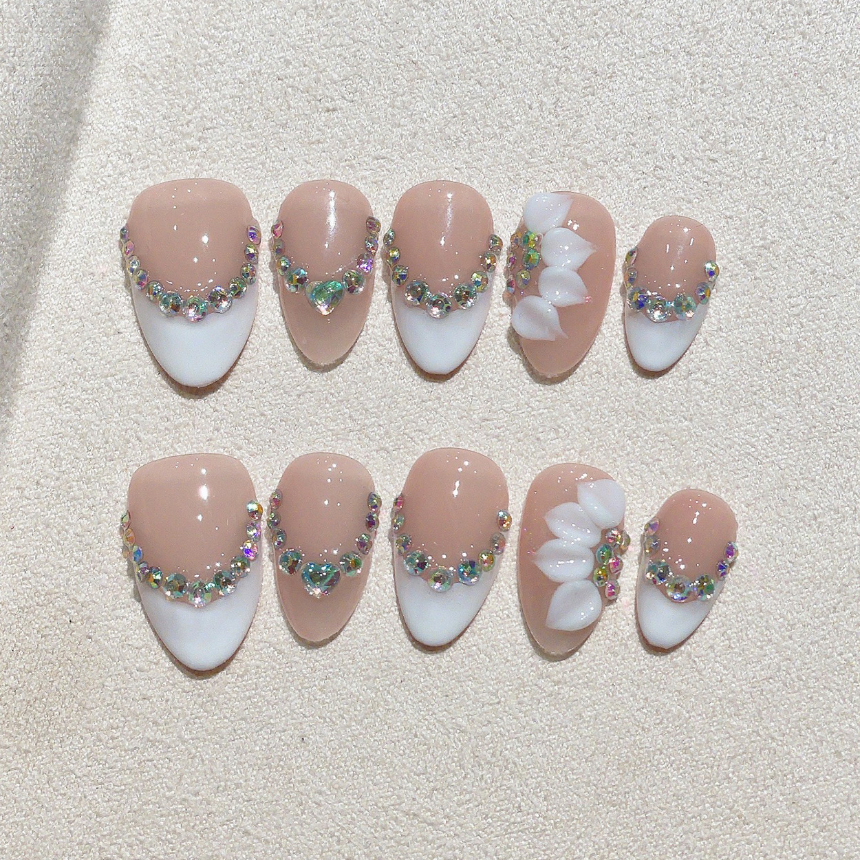 10pcs Short Almond Handmade Pr - Pressed Flower Art reseña y precio