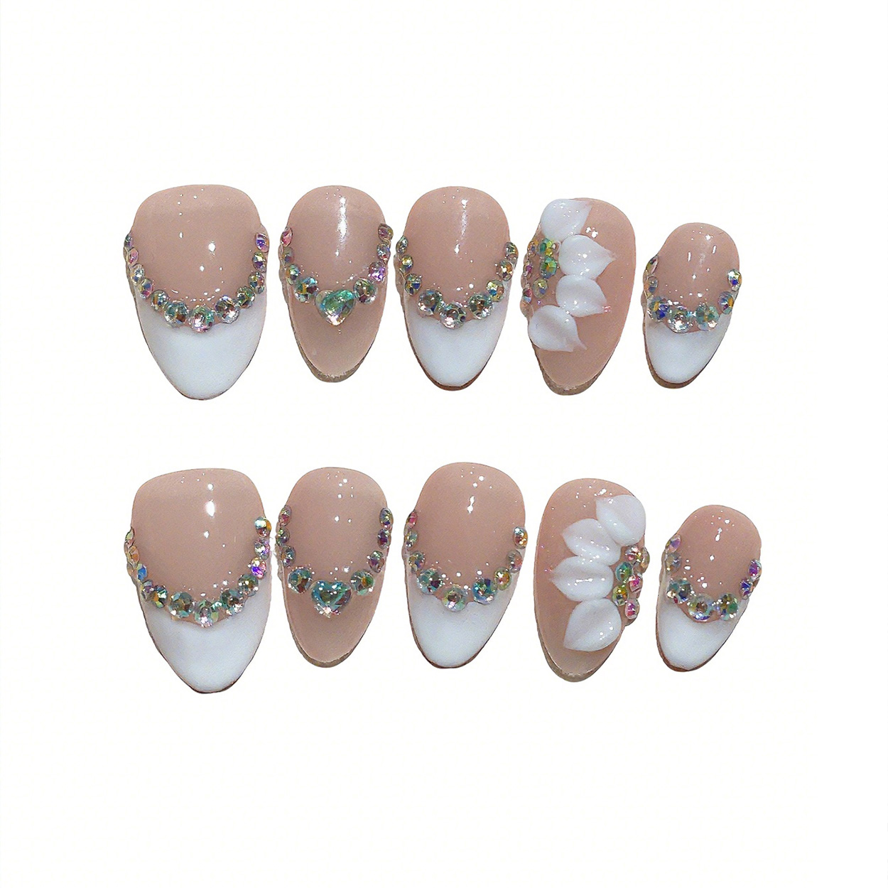 10pcs Short Almond Handmade Pr - Pressed Flower Art reseña y precio