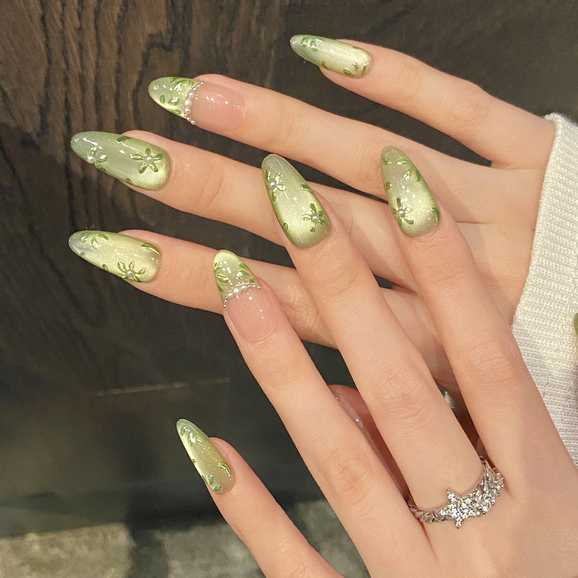 10pcs Handmade Press on Nails  - Pressed Flower Art reseña y precio