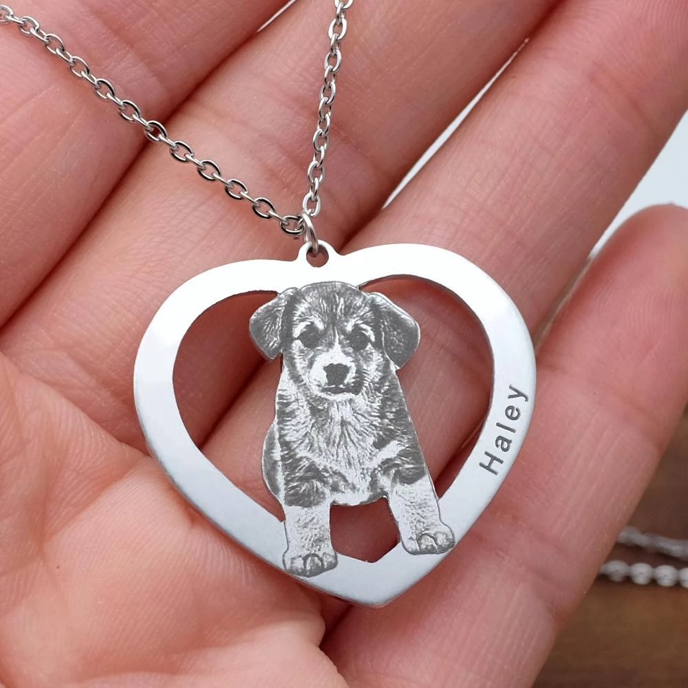 Personalized Pet Picture Neckl - Pet Portrait Custom reseña y precio