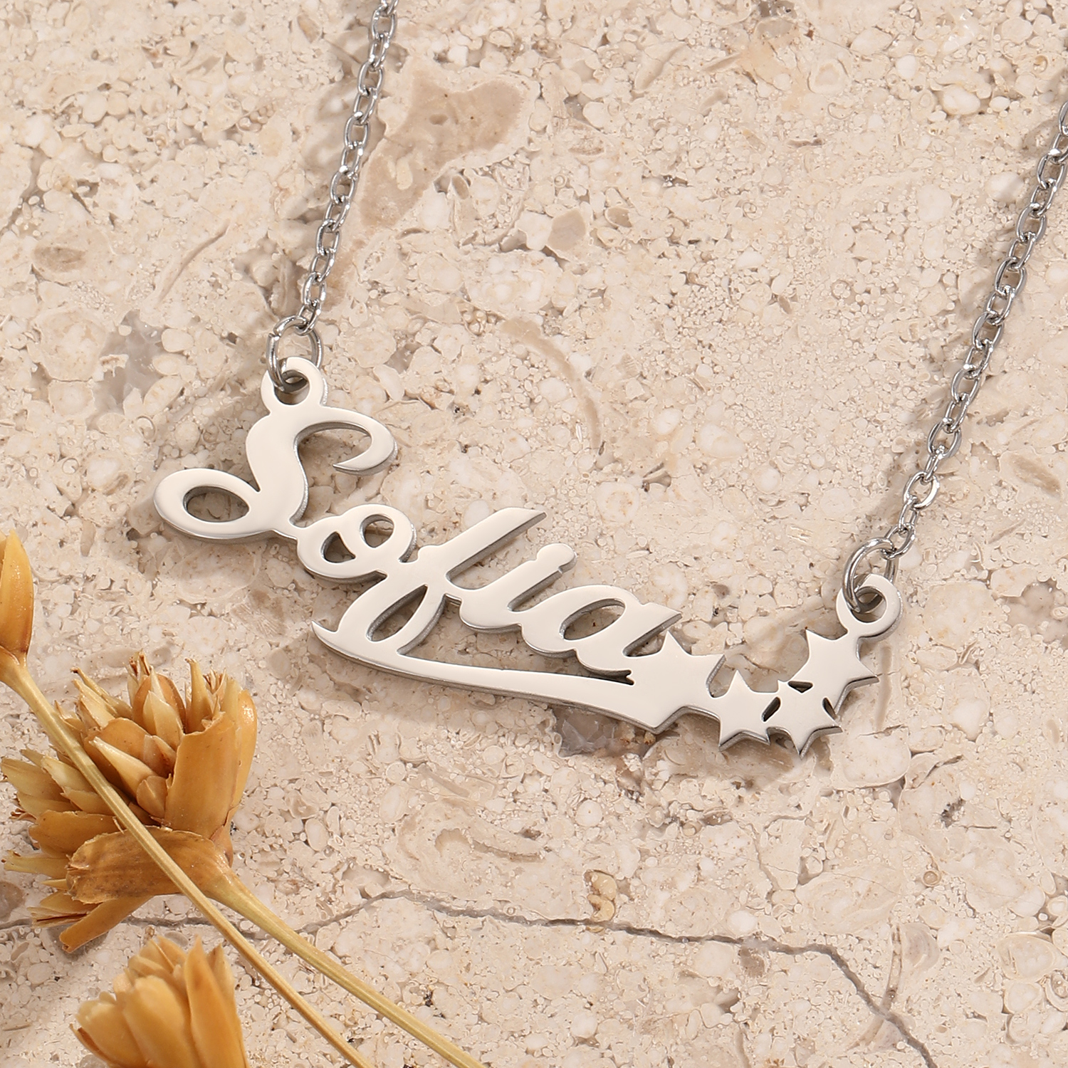 Stainless Steel Star Letter Pe - Name Necklace Custom reseña y precio
