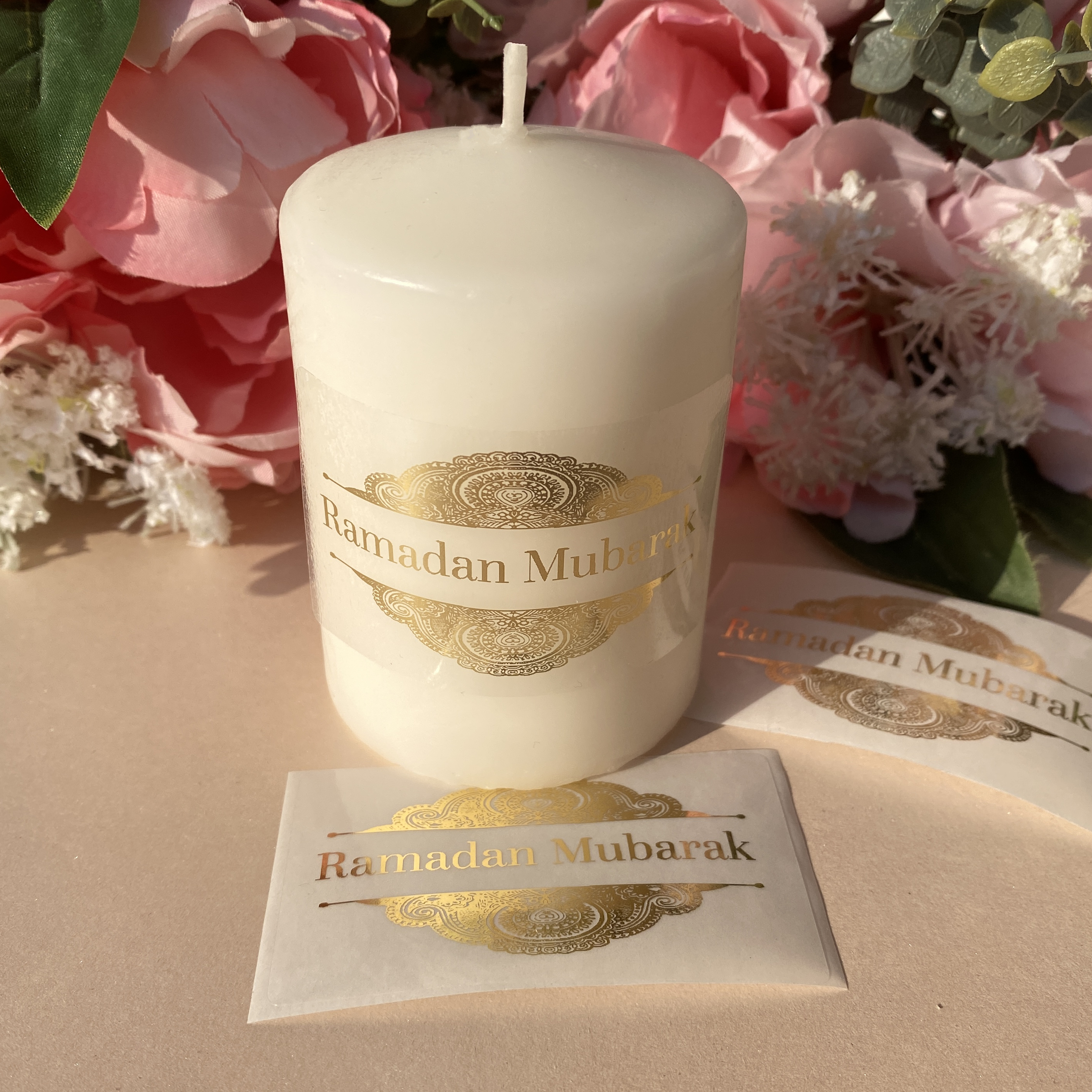 30 Ramadan Mubarak Crescent St - Personalised Candle Label reseña y precio