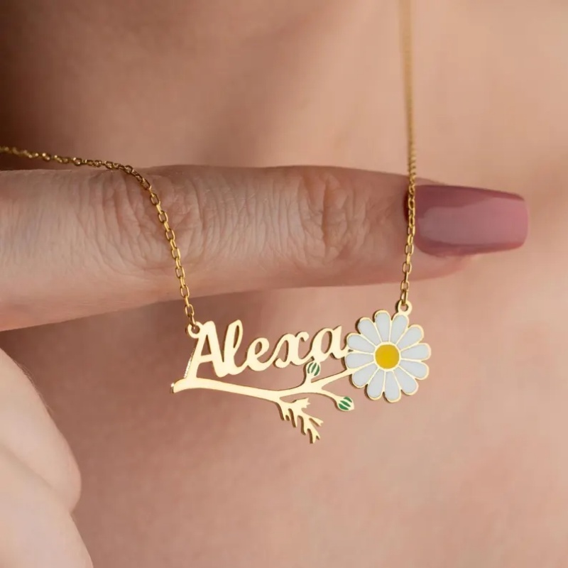 Roro‘s Personalized Colorful E - Birth Flower Necklace reseña y precio
