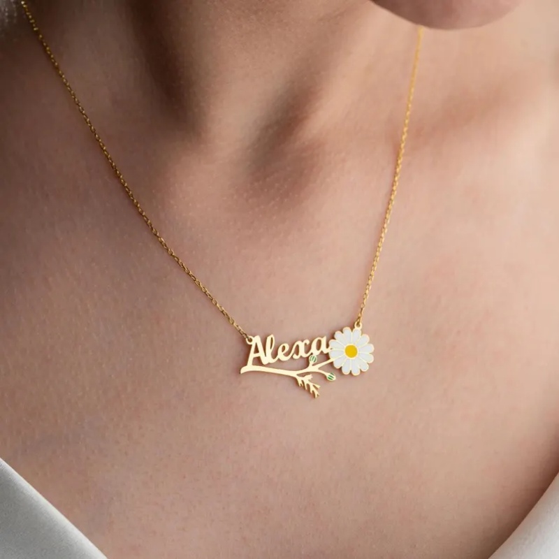 Roro‘s Personalized Colorful E - Birth Flower Necklace reseña y precio