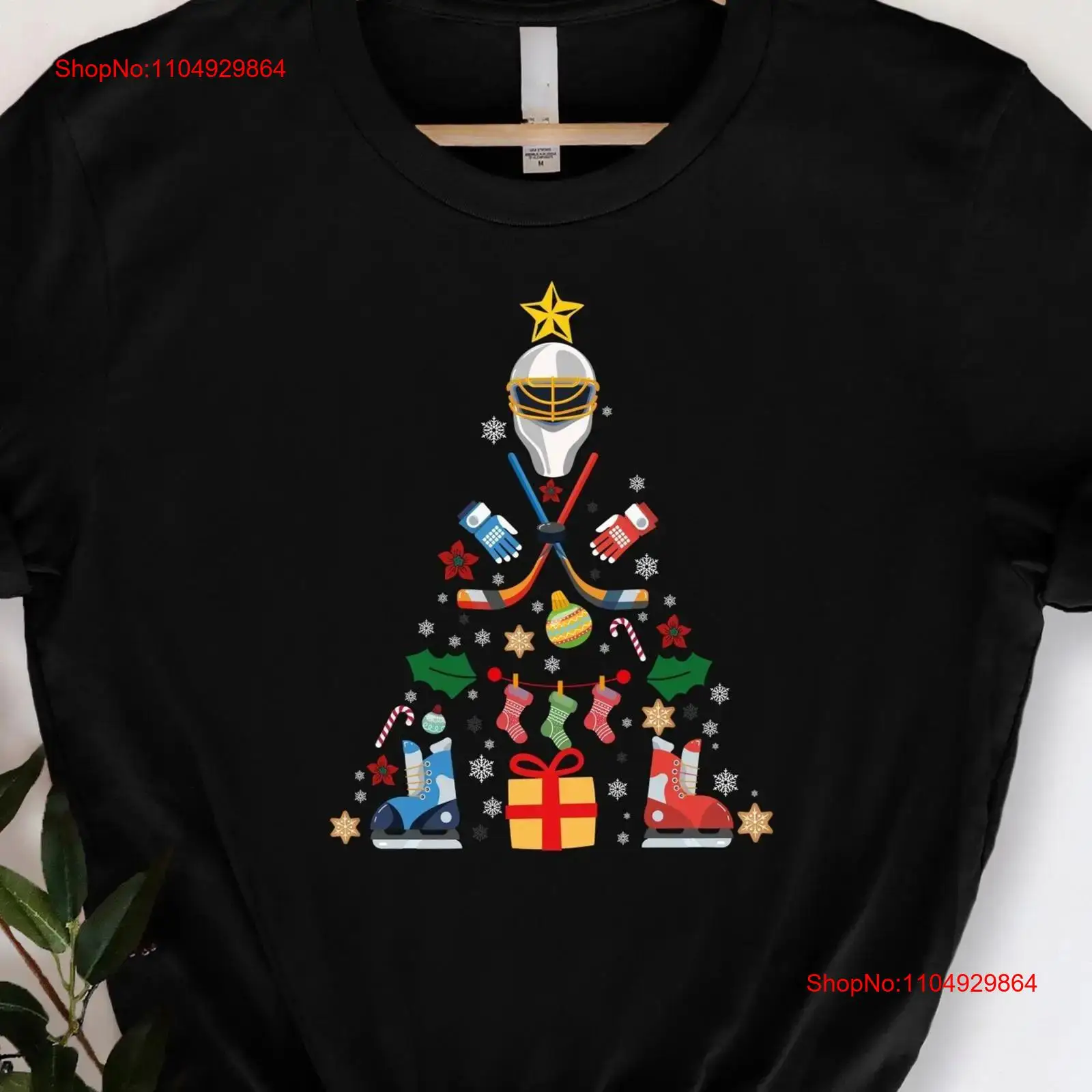 Hockey Christmas Tree T Shirt  - Family Tree Print reseña y precio