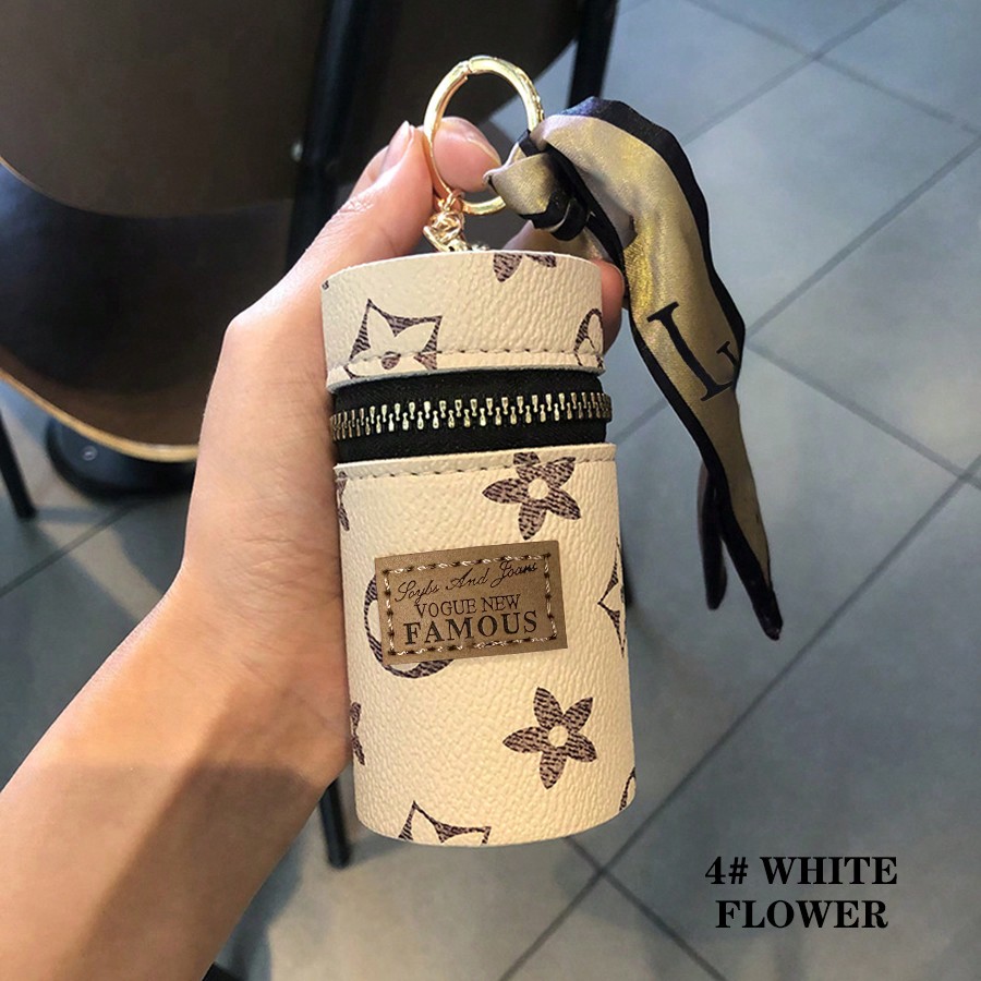 1pc Monogram Print Lipstick Ho - Monogram Keychain Leather reseña y precio