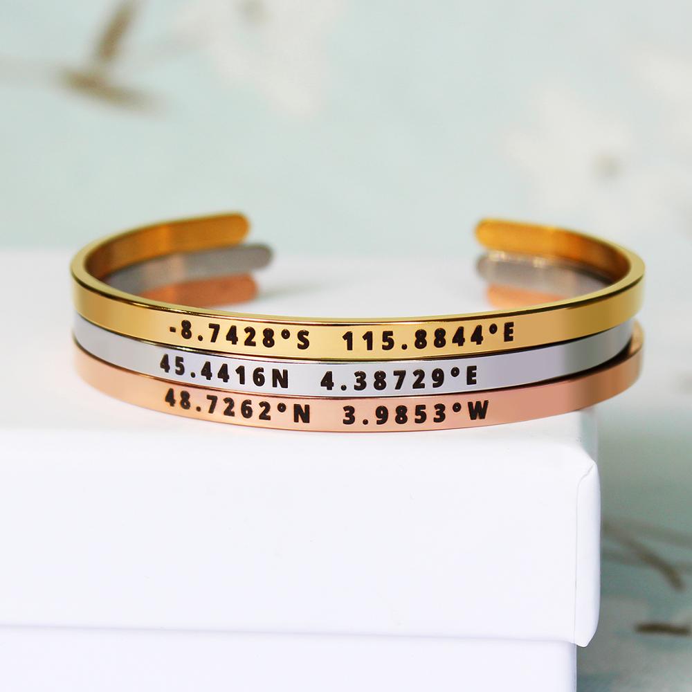 4mm Width Custom Coordinates B - Coordinates Bracelet reseña y precio