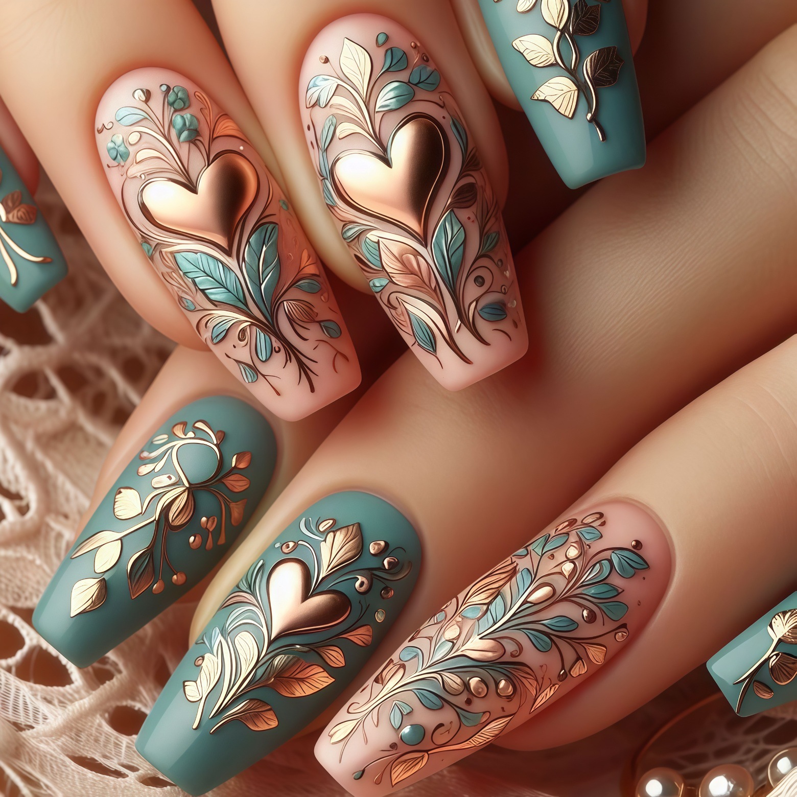 24pcs/set 3D fake nails for wo - Pressed Flower Art reseña y precio