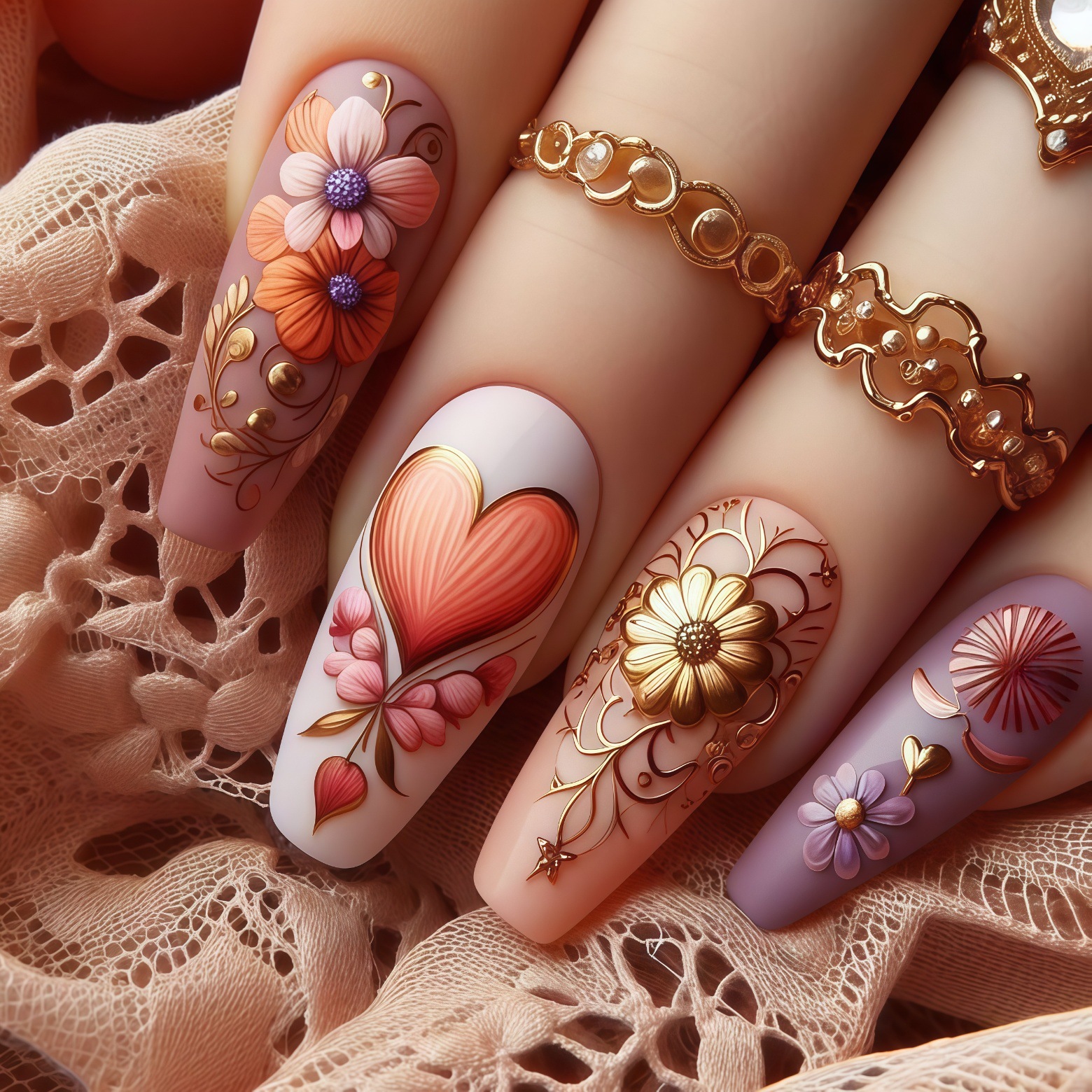 24pcs/set 3D fake nails for wo - Pressed Flower Art reseña y precio