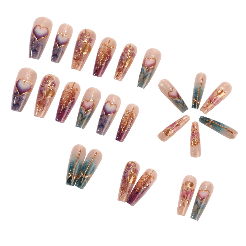 24pcs/set 3D fake nails for wo - Pressed Flower Art reseña y precio