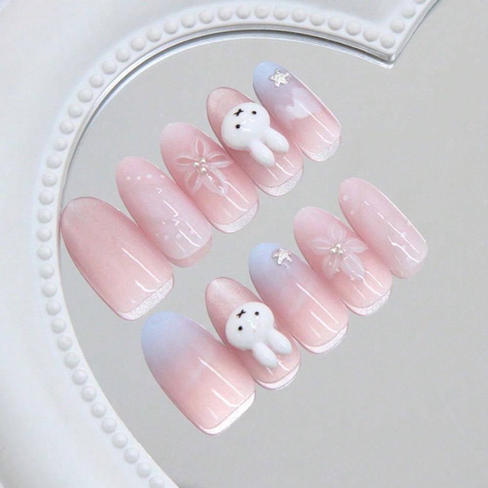 24Pcs Bunny Almond 3D Flower R - Pressed Flower Art reseña y precio