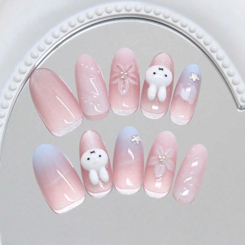 24Pcs Bunny Almond 3D Flower R - Pressed Flower Art reseña y precio