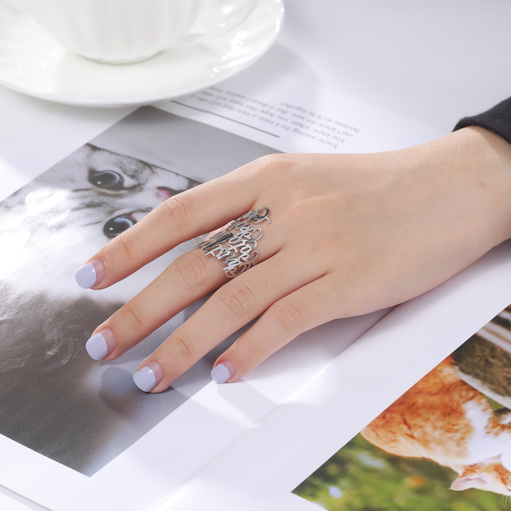 Custom Double Name Rings for W - Initial Ring Custom reseña y precio