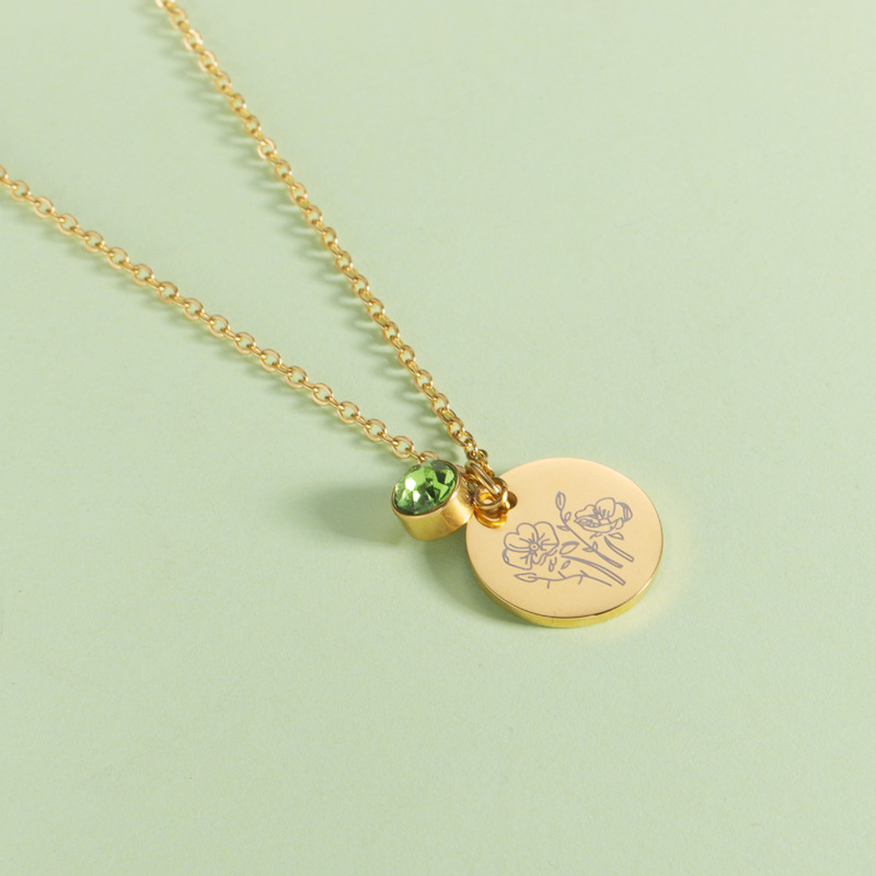 Crystal Birthstone Necklace fo - Birth Flower Necklace reseña y precio